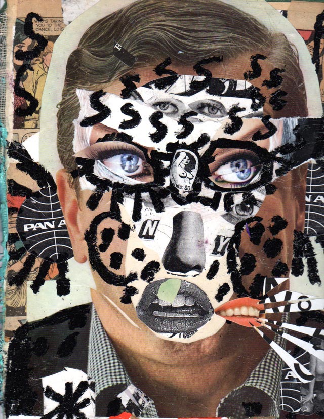 bast collage many eyes man Bast’s Print, Collage and Gallery Art