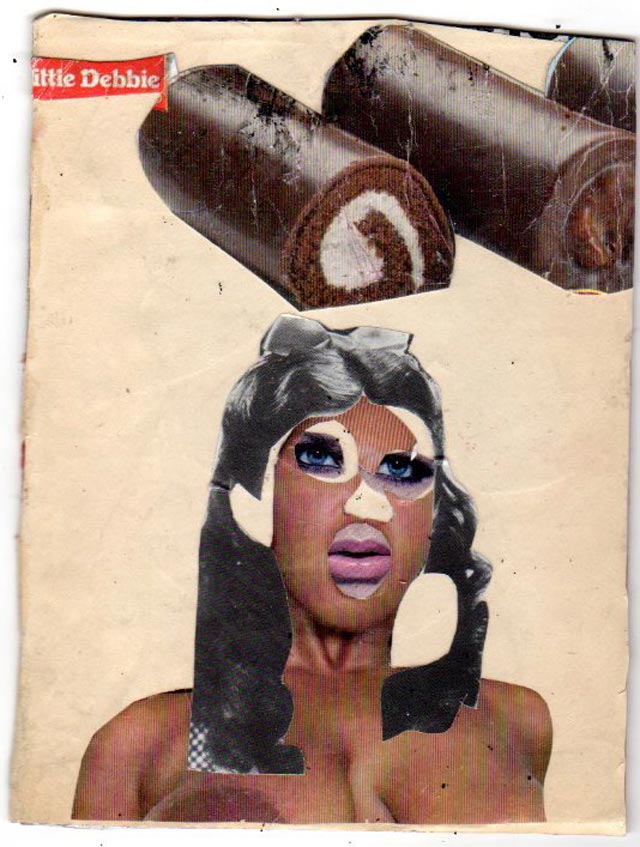 bast collage snack cakes Bast’s Print, Collage and Gallery Art