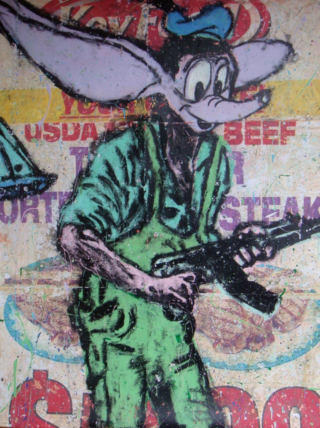 bast mouse with gun Bast’s Print, Collage and Gallery Art